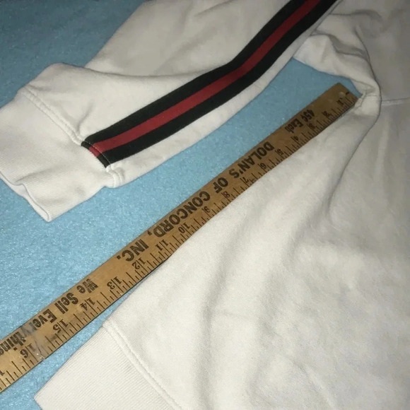 𝅺LIBERTADOR hooded sweatshirt dark green and red stripes on long sleeves size M - Picture 8 of 8